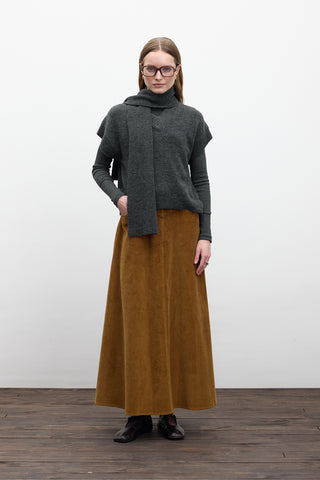 Örme Kazak Yelek ve Atkı Antrasit