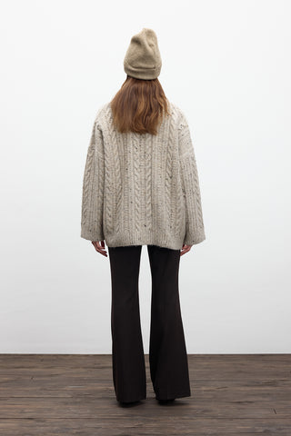 Turtleneck Knit Sweater Beige