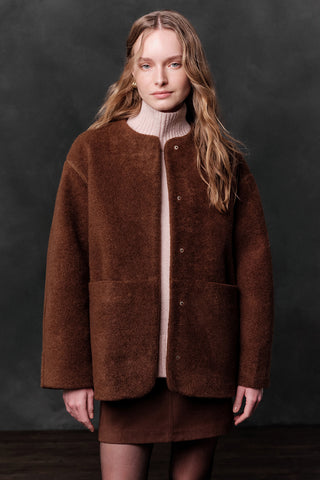 Pocketed Cachet Coat Chocolate