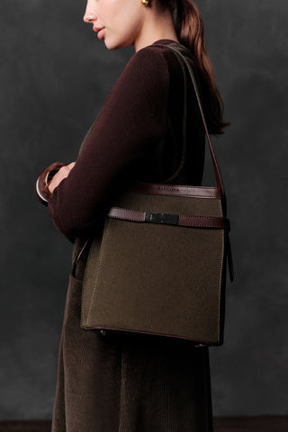 Milo Canvas Baguette Bag Khaki