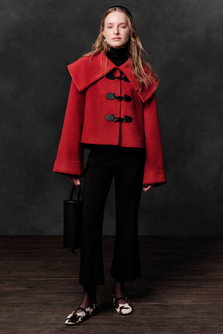 Buckle Detail Cachet Coat Red