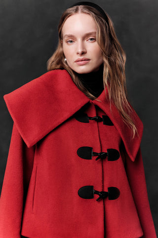 Buckle Detail Cachet Coat Red