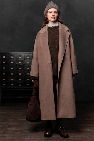 Straight Cut Cachet Coat Ashy Brown