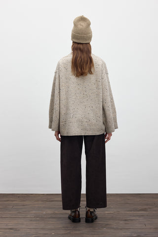 Wide Sleeve Knit Sweater Beige