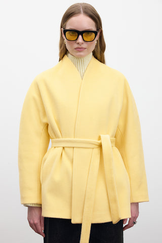 Kimono Style Cachet Coat Yellow