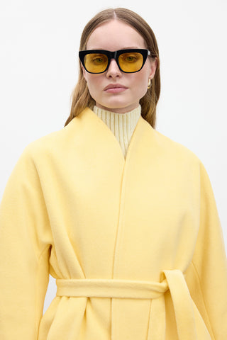 Kimono Style Cachet Coat Yellow