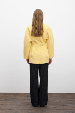 Kimono Style Cachet Coat Yellow