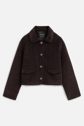 Quilted Velvet Jacket Brown