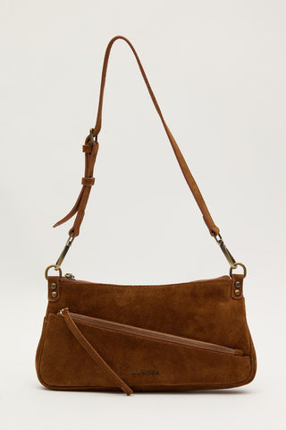Mari Suede Baguette Bag Tan