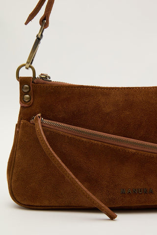 Mari Suede Baguette Bag Tan