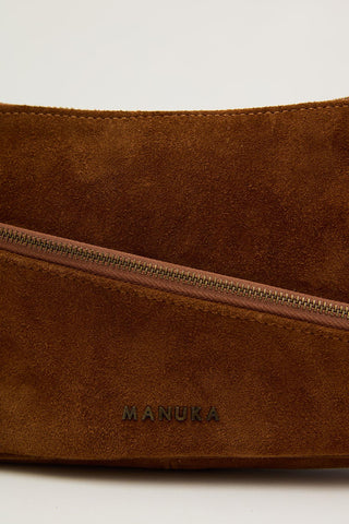 Mari Suede Baguette Bag Tan