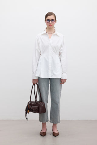 Adjustable Waist Shirt Ecru