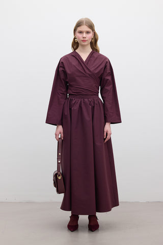 Kimono Tarzı Premium Gömlek Bordo