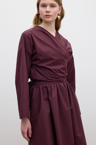 Kimono Style Premium Shirt Burgundy