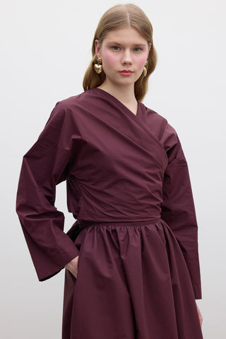 Kimono Style Premium Shirt Burgundy