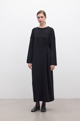 Tie Knit Dress Black