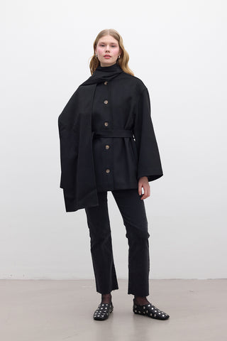 Shawl Collar Cachet Coat Black