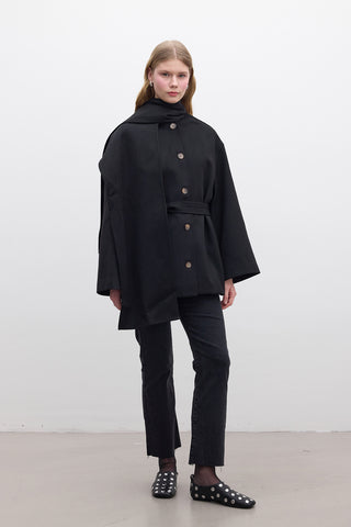 Shawl Collar Cachet Coat Black