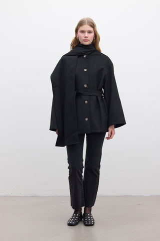 Shawl Collar Cachet Coat Black