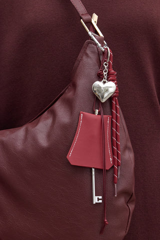Silver Heart Bag Charm Standard