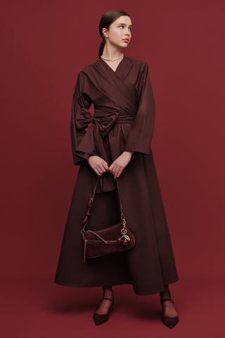 Kimono Style Premium Shirt Burgundy