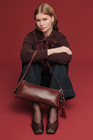 Thin Strap Patent Bag Burgundy