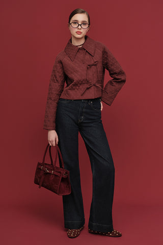 High-Waist Wide-Leg Jeans Dark Blue