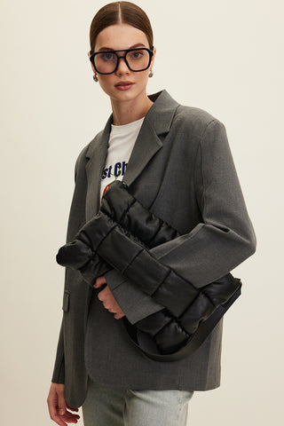 Soft Quilted Faux Leather Bag Black