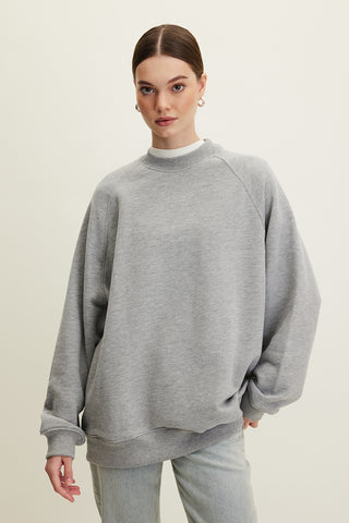 Oversized Basic Sweatshirt Grey Melange