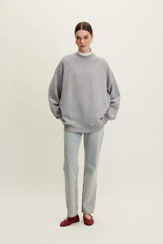 Oversized Basic Sweatshirt Grey Melange