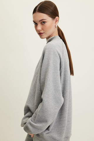 Oversized Basic Sweatshirt Grey Melange