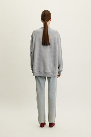 Oversized Basic Sweatshirt Grey Melange
