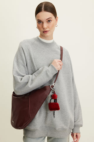 Oversized Basic Sweatshirt Grey Melange