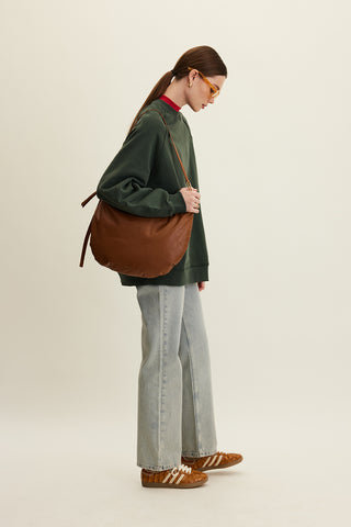 Büyük Boy Basic Sweatshirt Yeşil