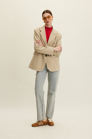 Klasik Blazer Bej