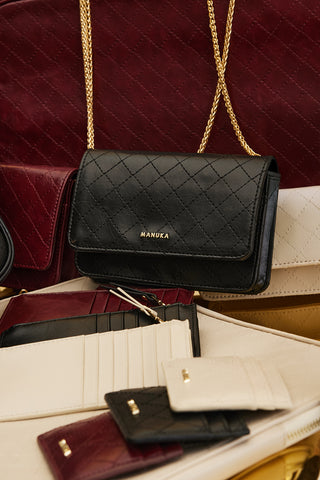 Quilted Wallet Bag Black