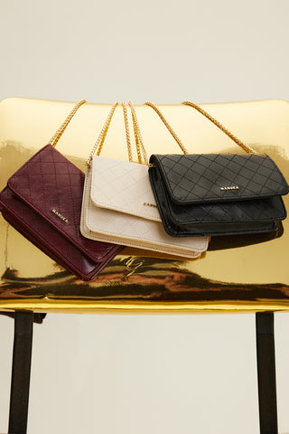 Quilted Wallet Bag Beige