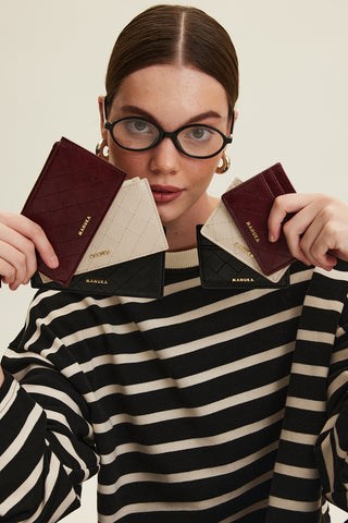 Quilted Wallet With Cardholder Burgundy