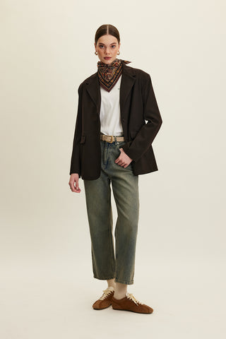 Klasik Blazer Koyu Kahverengi