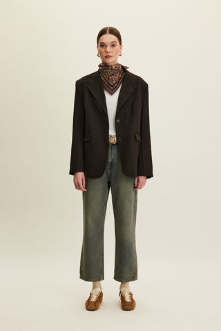 Klasik Blazer Koyu Kahverengi