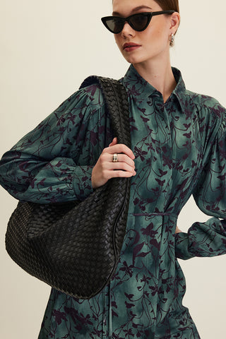 Frances Large Knit Bag Black