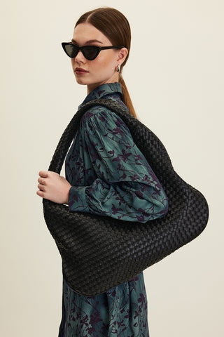 Frances Large Knit Bag Black