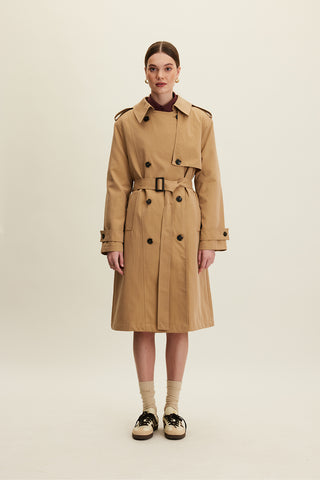 Anika Belted Trench Coat Camel