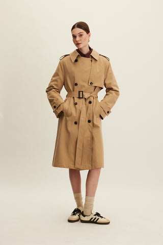 Anika Belted Trench Coat Camel