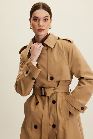 Anika Belted Trench Coat Camel