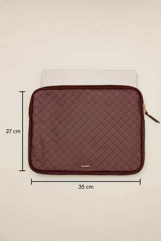 Quilted Laptop Bag Burgundy