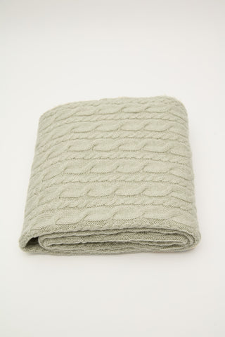 Cable-Knit Scarf Soft Green