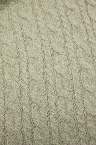 Cable-Knit Scarf Soft Green