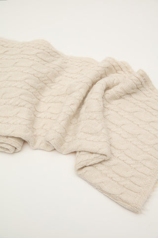 Cable-Knit Scarf Beige