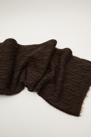 Cable-Knit Scarf Brown